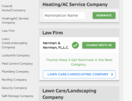 how to nominate Herrman and Herrman for Best Law Firm